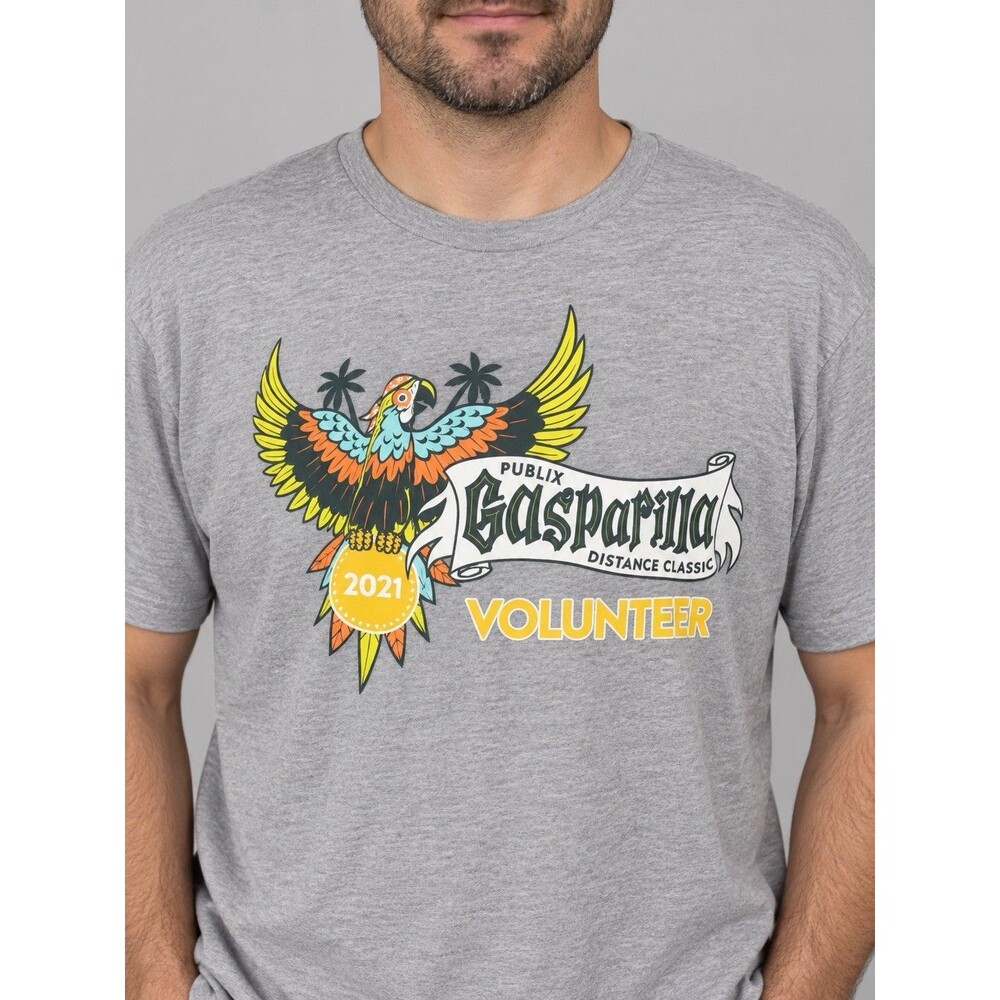 Publix Gasparilla Distance Classic Parrot 2021 Volunteer T-Shirt Tultex XL Gray